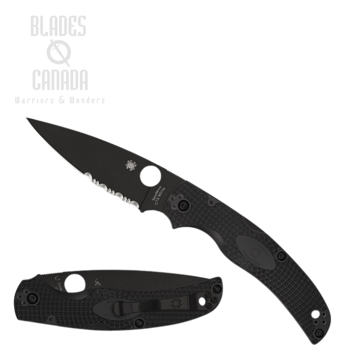 Spyderco Native Chief Folding Knife, CTS BD1N Black Partially Serrated, FRN Black, C244PSBBK