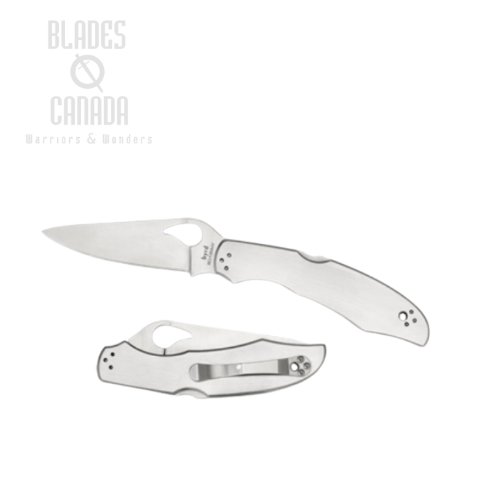 Byrd Cara Cara Gen 2 Folding Knife, Stainless Handle, by Spyderco, BY03P2