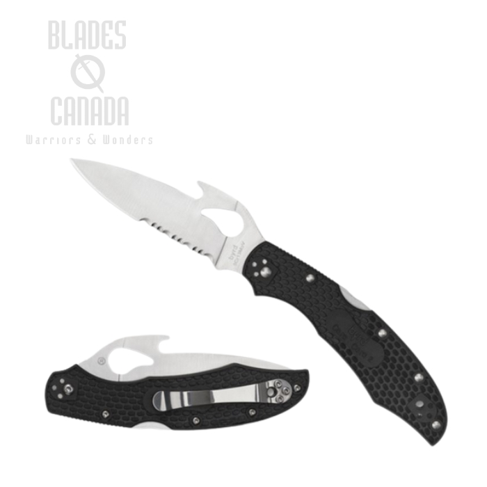 Byrd Cara Cara 2 Folding Knife, FRN Black, "Wave Opening", by Spyderco, BY03PSBK2W