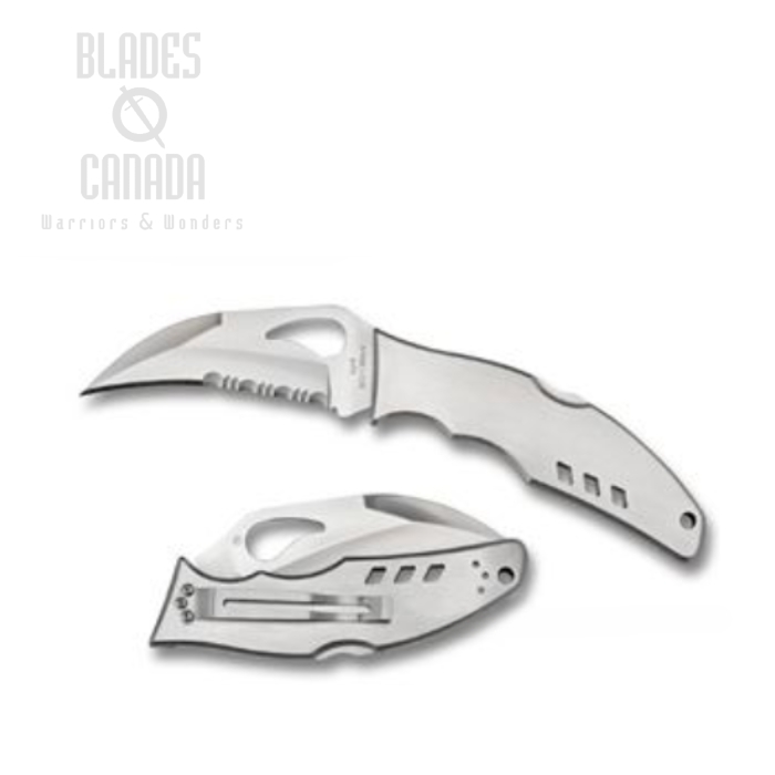 Byrd Crossbill Folding Knife, Stainless Handle, by Spyderco, BY07PS