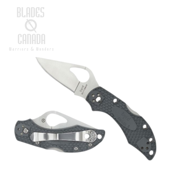 Byrd Robin 2 Folding Knife, FRN Grey, by Spyderco, BY10PGY2