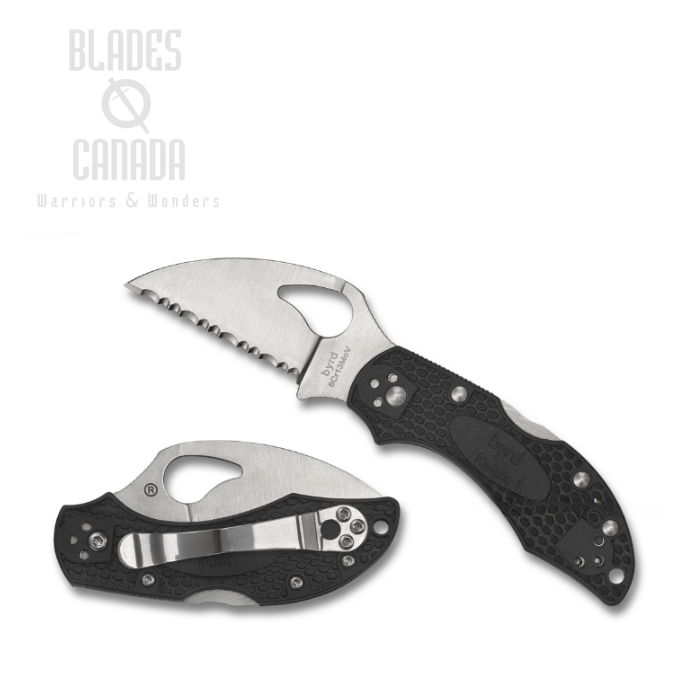 Byrd Robin Gen 2 Lightweight Folding Knife, FRN Black, by Spyderco, BY10SBKWC2