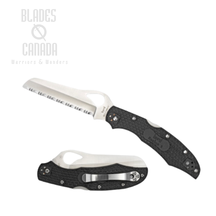 Byrd Cara Cara Rescue Folding Knife, FRN Black, by Spyderco, BY17SBK2