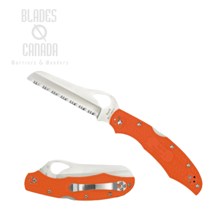 Byrd Cara Cara Rescue Folding Knife, FRN Orange, by Spyderco, BY17SOR2