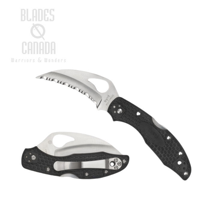 Byrd Hawkbill Folding Knife, SpyderEdge, FRN Black, by Spyderco, BY22SBK