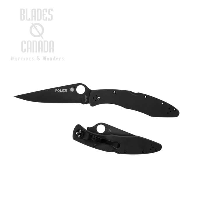(Coming Soon) Spyderco Police Model Back Lock Folding Knife, VG-10 Black, Stainless Black, C07BK