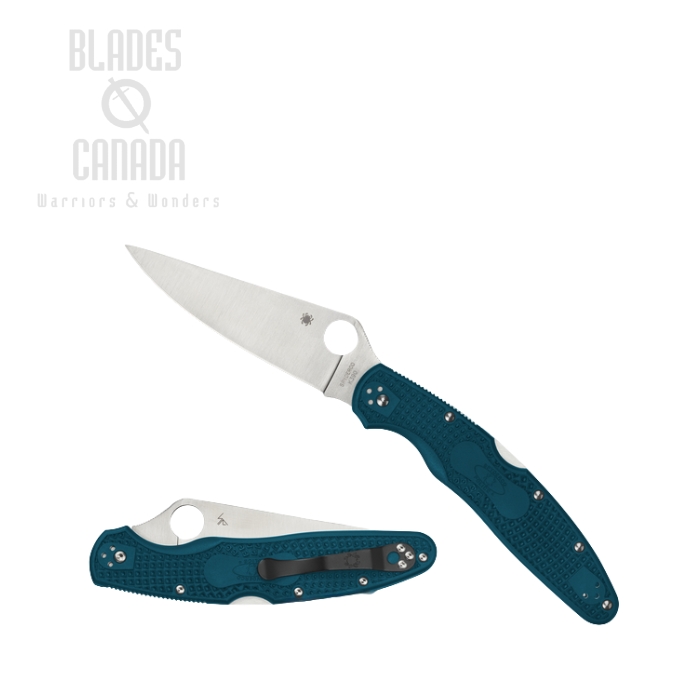 Spyderco Police 4 Folding Knife, K390 Serrated, FRN Blue, C07FS4K390