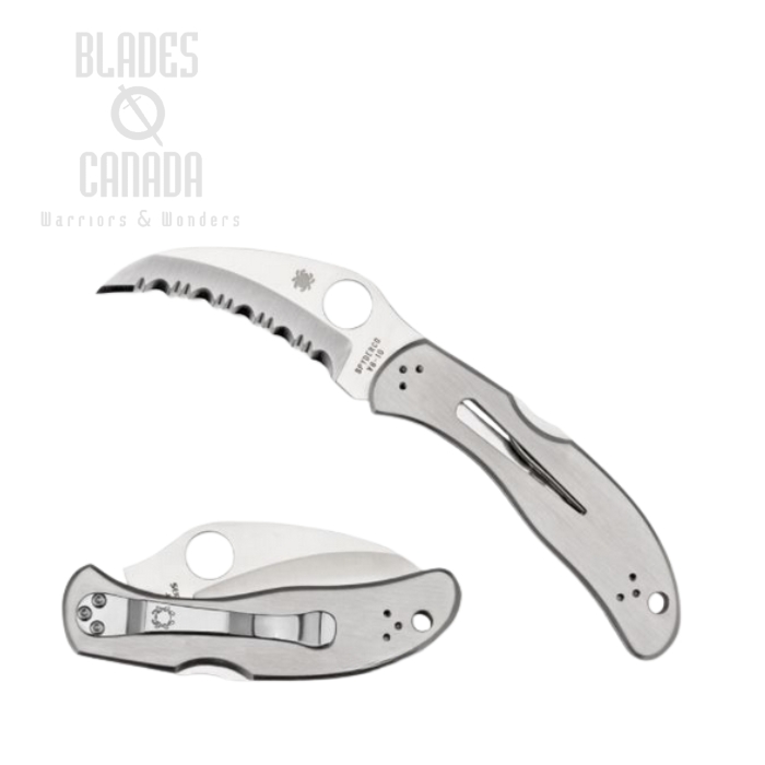 Spyderco Harpy Folding Knife, SpyderEdge, VG10, Stainless Handle, C08S
