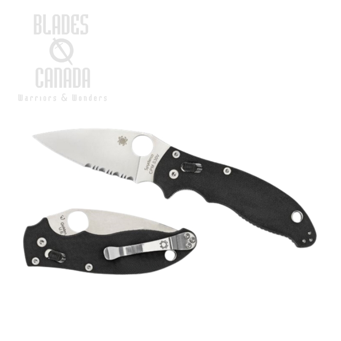 Spyderco Manix 2 Folding Knife, S30V Combo Edge, G10 Black, C101GPS2