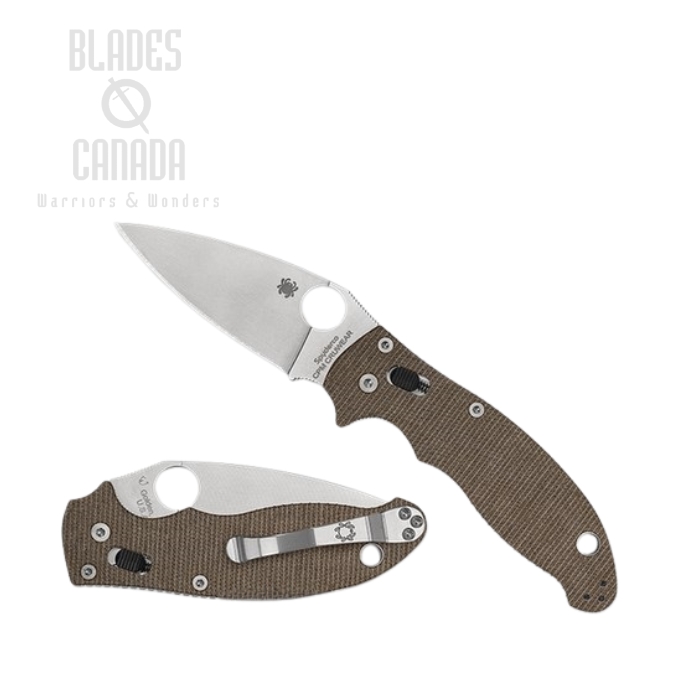 Spyderco Manix 2 Folding Knife, CPM-Cruwear, Micarta Brown, C101MPCW2