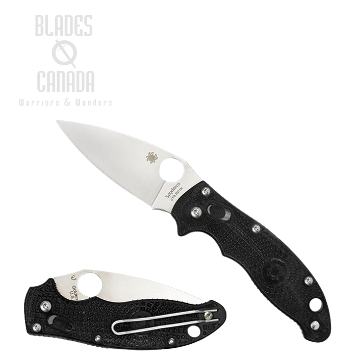 Spyderco Manix 2 Lightweight Folding Knife, CTS BD1N, FRCP Black (w/body Screws), C101PBK2