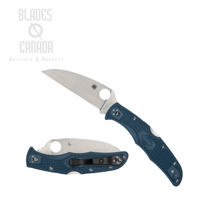 Spyderco Endura 4 Lightweight Folding Knife, K390 Satin Wharncliffe, FRN Blue, 10FWK390