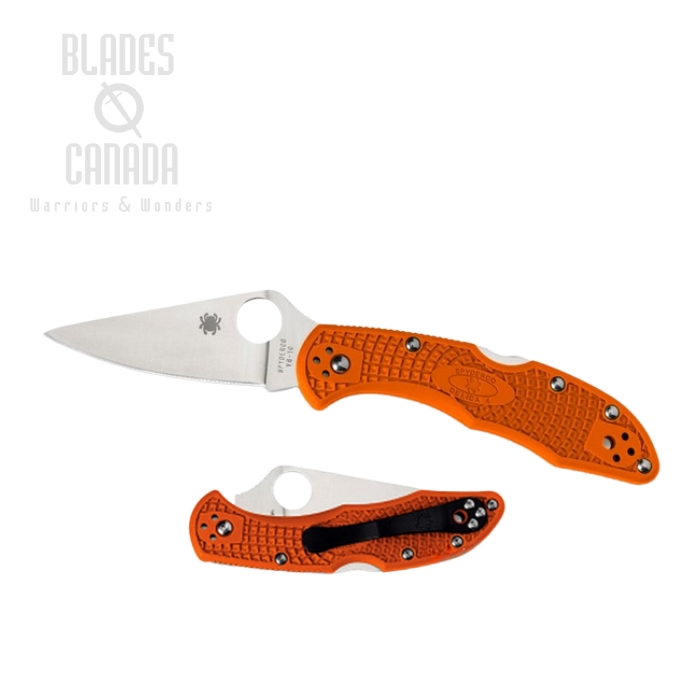 Spyderco Delica 4 Folding Knife, VG10, FRN Orange, C11FPOR