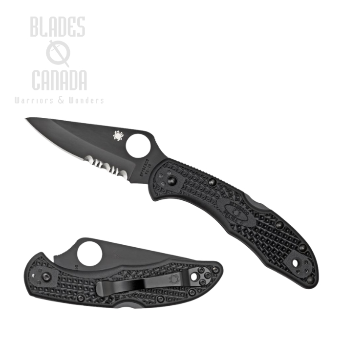 Spyderco Delica 4 Folding Knife, VG10 Combo Edge, FRN Black, C11PSBBK