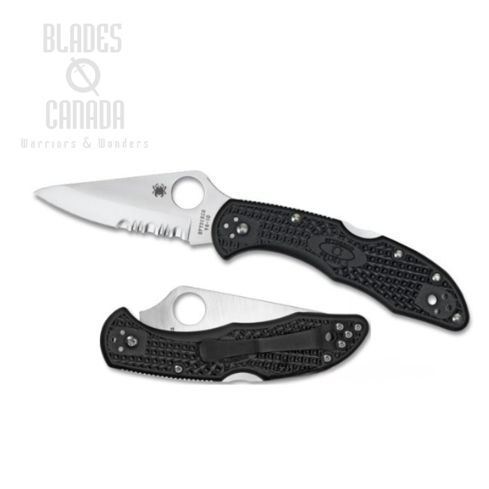 Spyderco Delica 4 Folding Knife, VG10 Combo Edge , FRN Black, C11PSBK