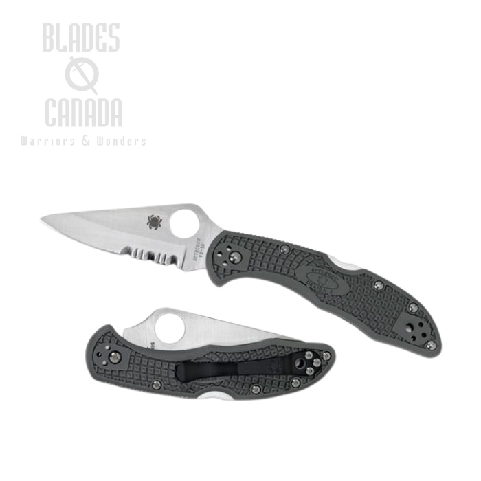 Spyderco Delica 4 Folding Knife, VG10 Combo Edge, FRN Foliage Green, C11PSFG