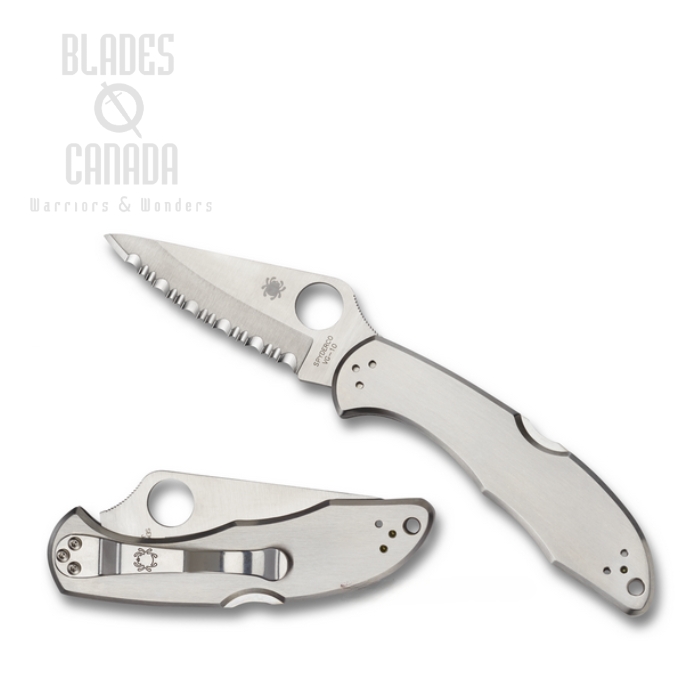 Spyderco Delica 4 Folding Knife, VG10, Stainless Handle, C11S