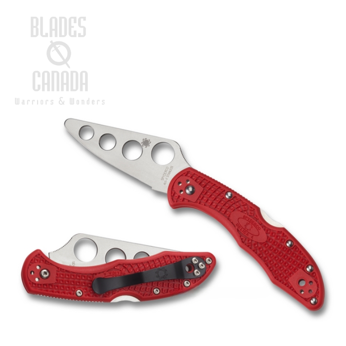 Spyderco Delica 4 Training Folding Knife, AUS6, FRN Red, C11TR