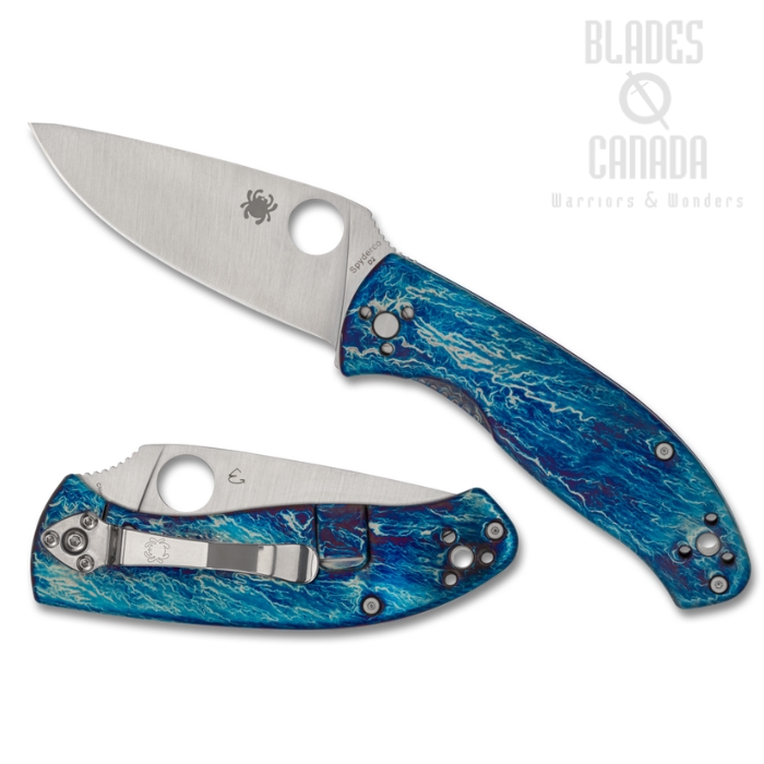 Spyderco Tenacious R.I.L. Folding Knife, D2 Satin, Titanium Disarray, C122TIBLD2P