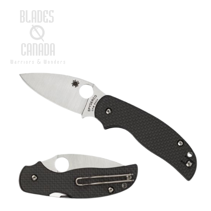 Spyderco Sage 5 Compression lock Folding Knife, S30V, Carbon Fiber, C123CFPCL