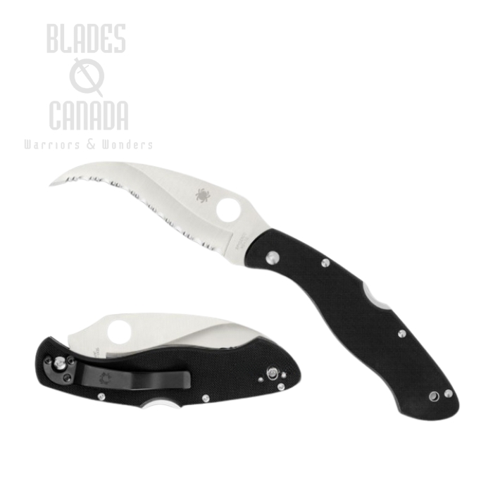 Spyderco Civilian Folding Knife, VG10 SpyderEdge, G10 Black, C12GS