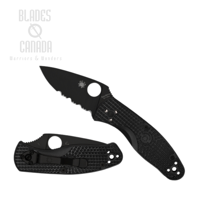 Spyderco Persistence Lightweight Folding Knife, Black Partially Serrated, FRN Black, C136PSBBK