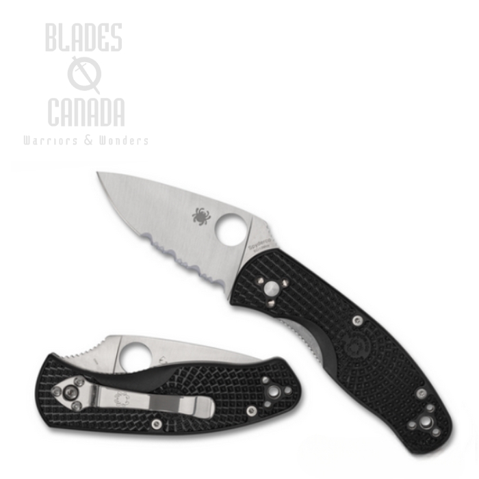Spyderco Persistence Lightweight Folding Knife, Partially Serrated Blade, FRN Black, C136PSBK
