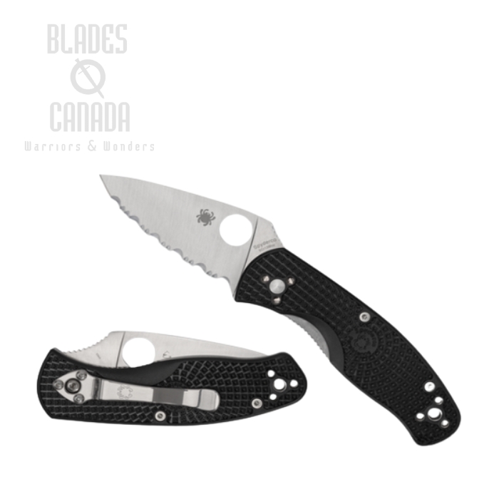 Spyderco Persistence Lightweight Folding Knife, Serrated Blade, FRN Black, C136SBK