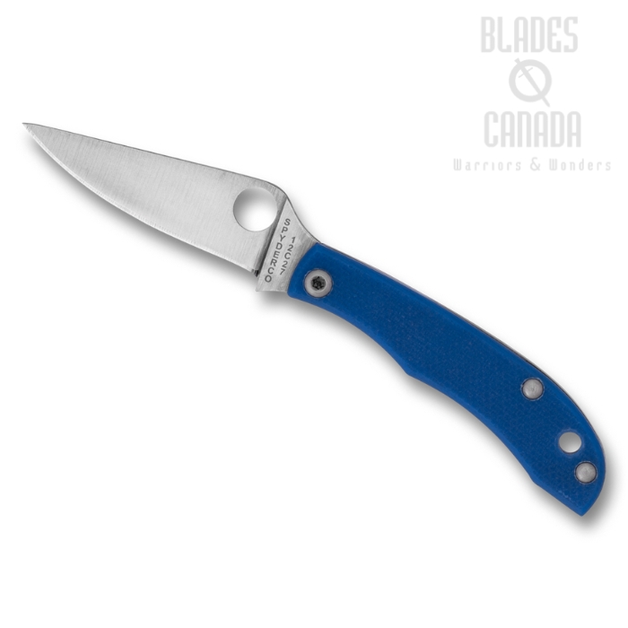 Spyderco HoneyBee Slipjoint Folding Knife, 12C27 Satin, G10 Blue, C137GBLP