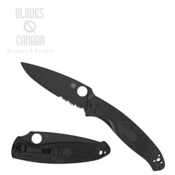 Spyderco Resilience Lightweight Folding Knife, Black Partial Serration, C142PSBBK