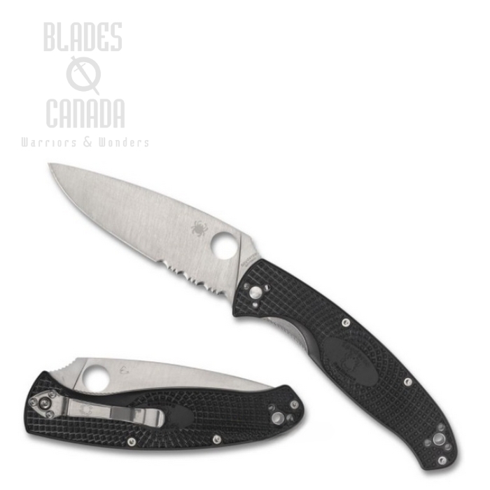 Spyderco Resilience Lightweight Folding Knife, Partially Serrated, C142PSBK