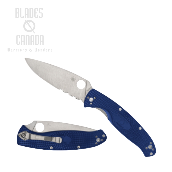 Spyderco Resilience Folding Knife, CPM S35VN Serrated, FRN Blue, C142PSBL
