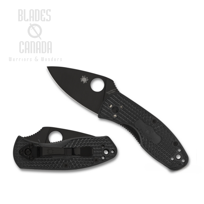 Spyderco Ambitious Folding Knife, Black Blade, FRN Black, C148PBBK