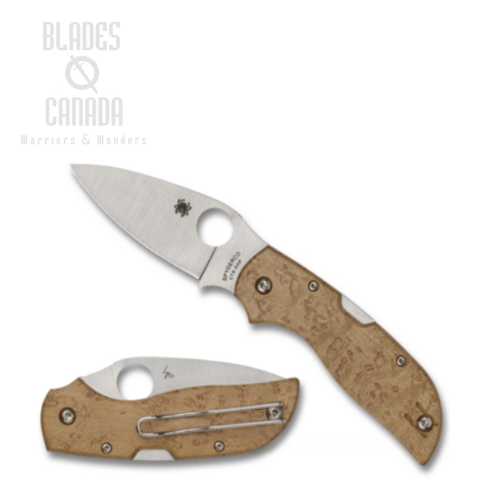 Spyderco Chaparral Folding Knife, CTS XHP, Wood Birdseye Maple, C152WD