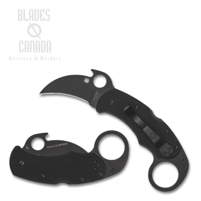 Spyderco Karahawk Folding Knife, VG10, G10 Black, "Wave" Opening, C170GBBKP