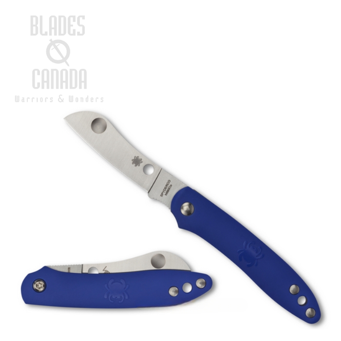Spyderco Roadie Folding Knife, N690Co, FRN Blue, C189PBL