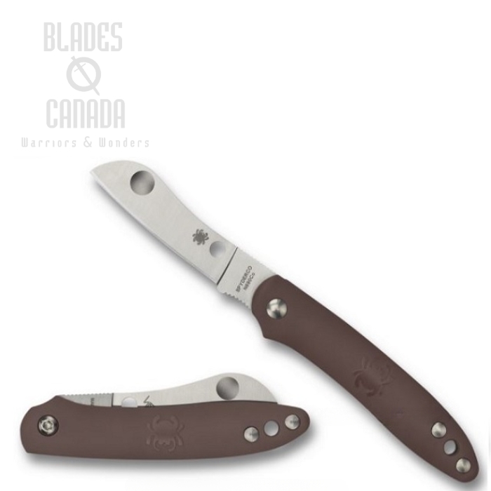 Spyderco Roadie Slipjoint Folding Knife, N690Co, FRN Brown, C189PBN