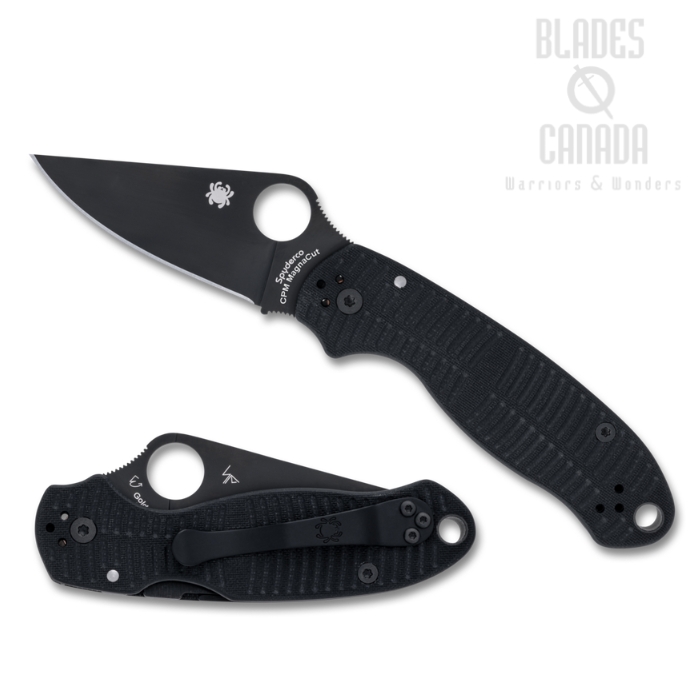 Spyderco Para 3 Salt Folding Knife, CPM MagnaCut Black, G10 Black, C223GMCBKP
