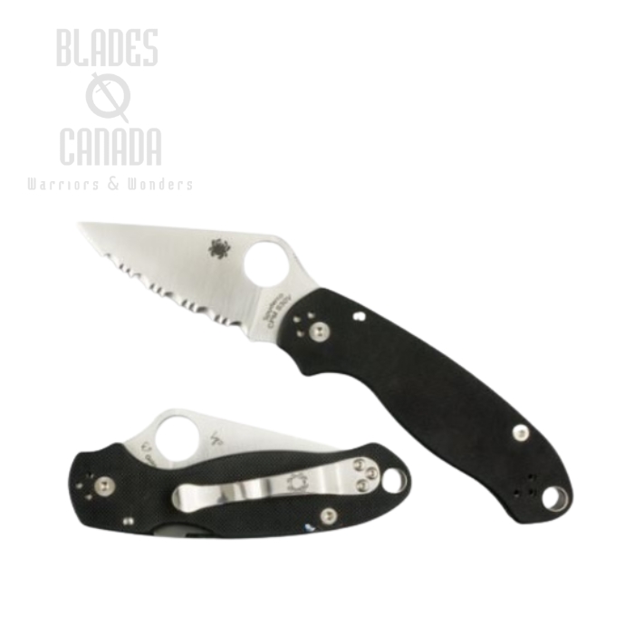 Spyderco Paramilitary 3 Compression Lock Folding Knife, CPM S30V, G10 Black, C223GS