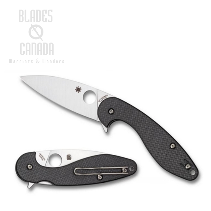 Spyderco Sliverax Compression Lock Flipper Folder, S30V, Carbon Fiber, C228CFP