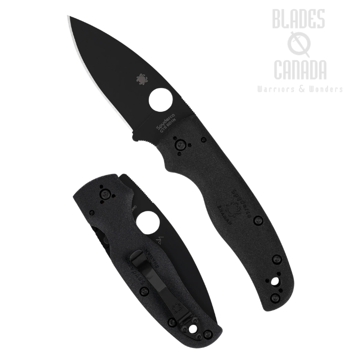 (image for) (Coming Soon) Spyderco Shaman Lightweight Compression Lock Folding Knife, CTS BD1N, FRN Black, C229PBBK