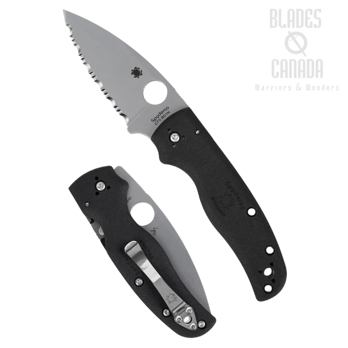 Spyderco Shaman Lightweight Compression Lock Folding Knife, CTS BD1N Stainless, FRN Black, C229SBK