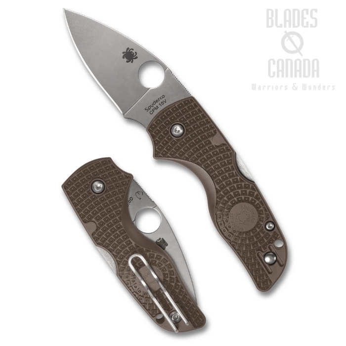 (Coming Soon) Spyderco SPRINT RUN Lil' Native Lightweight Back Lock Folding Knife, CPM 15V Satin, FRN Brown, C230PBN15V