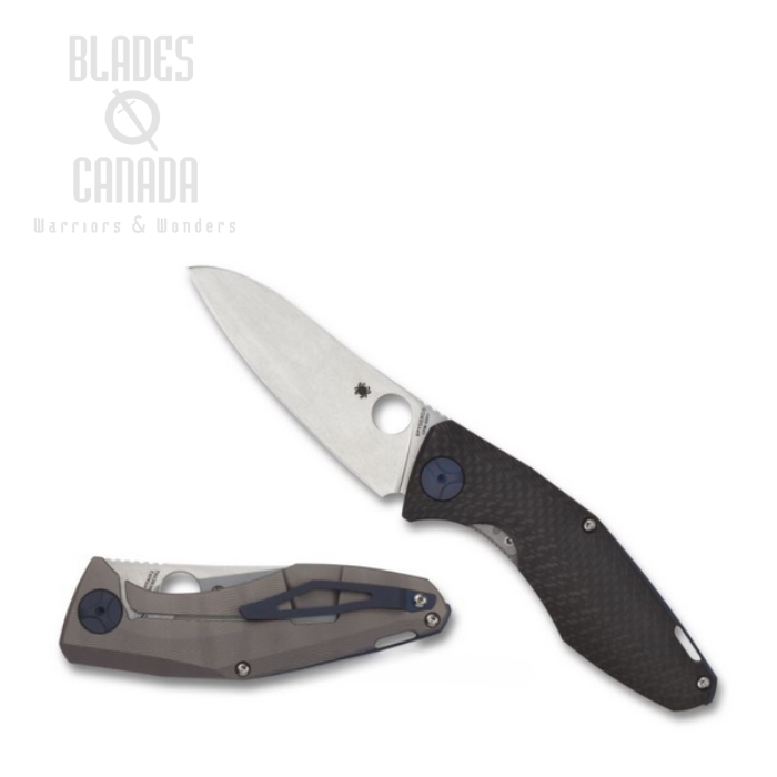 Spyderco Drunken Folding Knife, S90V, Titanium/CF, C235CFTIP