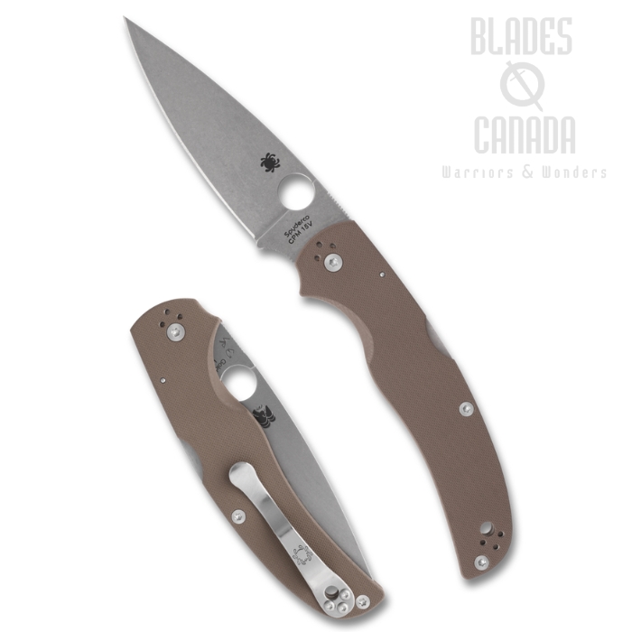 (Coming Soon) Spyderco SPRINT RUN Native Chief Back Lock Folding Knife, CPM 15V SW, G10 Brown, C244GPBN15V