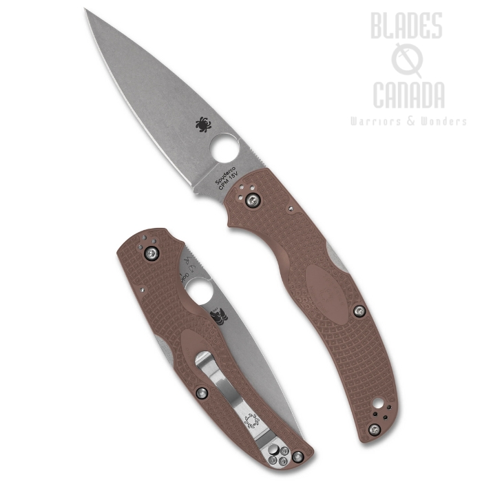 (Coming Soon) Spyderco SPRINT RUN Native Chief Lightweight Back Lock Folding Knife, CPM 15V, FRN Brown, C244PBN15V