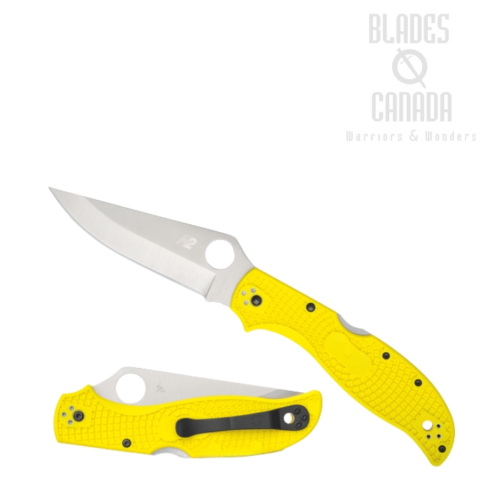 Spyderco Stretch 2 XL Lightweight Salt Folding Knife, H2, FRN Yellow, C258PYL