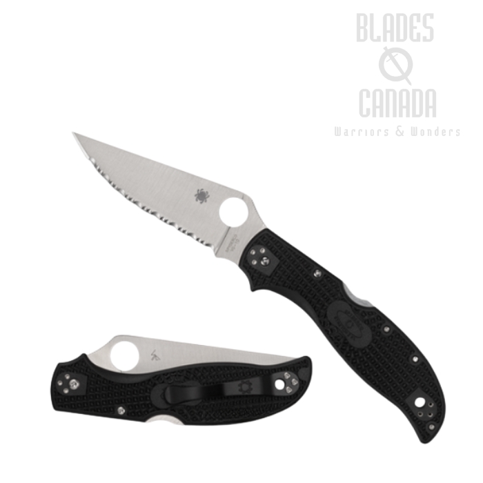Spyderco Stretch 2 XL Lightweight Folding Knife, VG10 Serrated, FRN Black, C258SBK