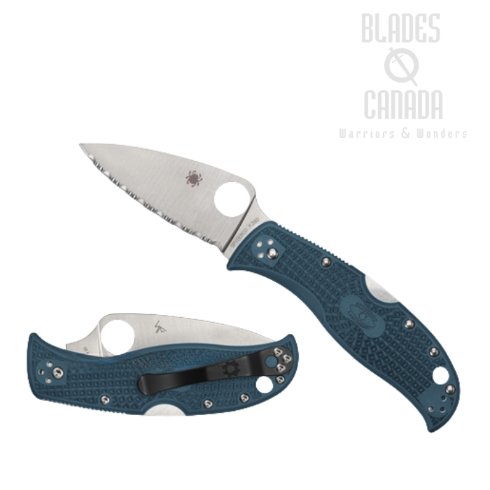 Spyderco Leafjumper Lightweight Folding Knife, K390 Spyderedge, FRN Blue, C262SBLK390