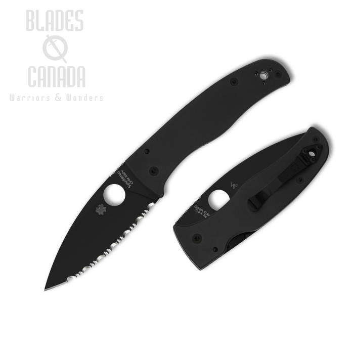 Spyderco Bodacious Folding Knife, CPM S30V Black Serrated, G10 Black, C263GSBK (image for) Spyderco Bodacious Folding Knife, CPM S30V Black Serrated, G10 Black, C263GSBK